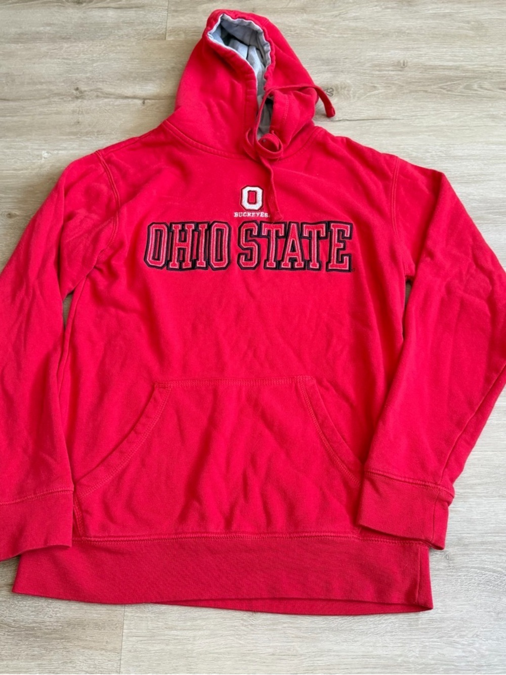 Champion women's Ohio state buckeyes Red Hoodie SZ S Fleece Embroidered